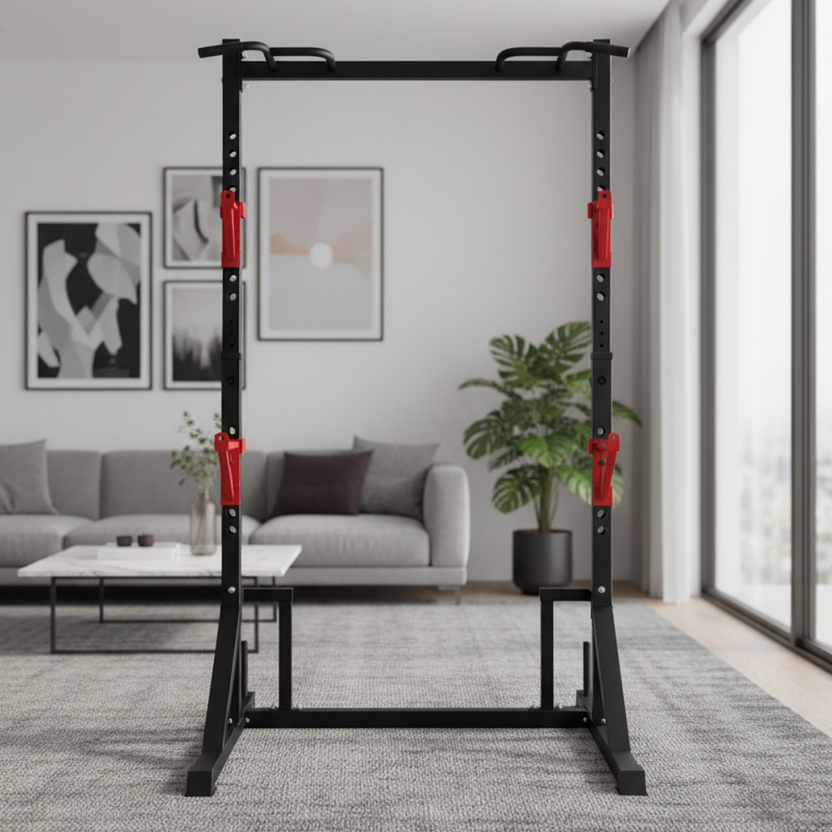 Home Gym Equipment - Adjustable Power Rack with Pull Up