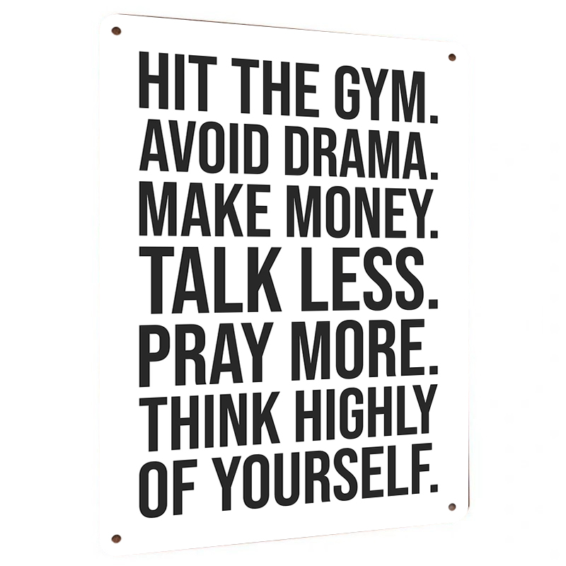 Home Gym Minimalist - Inspirational Quote Metal Tin Sign Modern