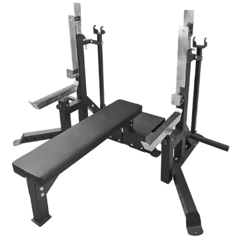 Home Gym Half Rack - Multifunctional Adjustable Flat Bench Press Durable