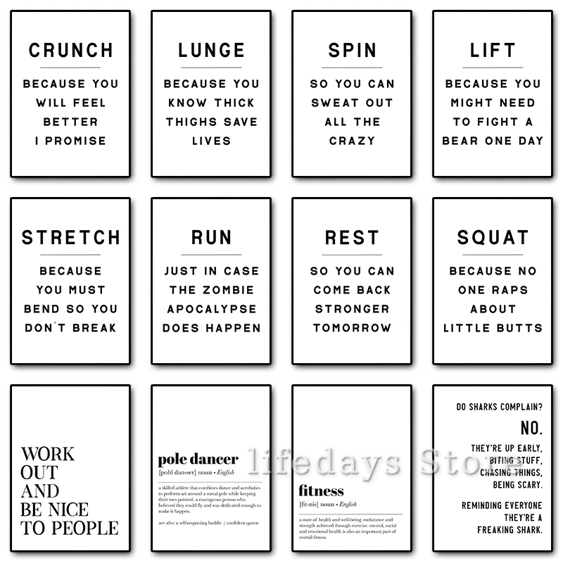 Home Gym Minimalist - Fitness Work Out Funny Quotes Posters