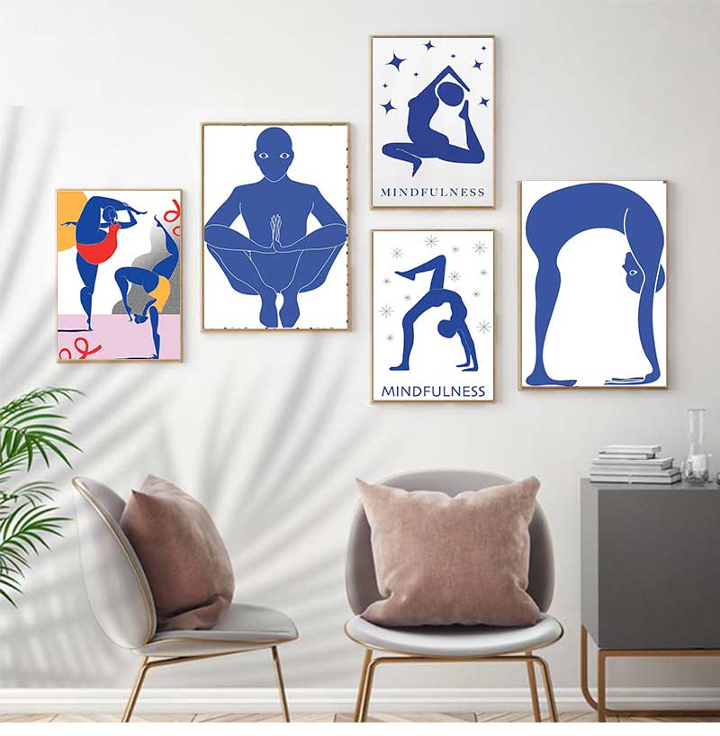 Home Gym Minimalist - Home Exercise Gym Yoga Pose Abstract