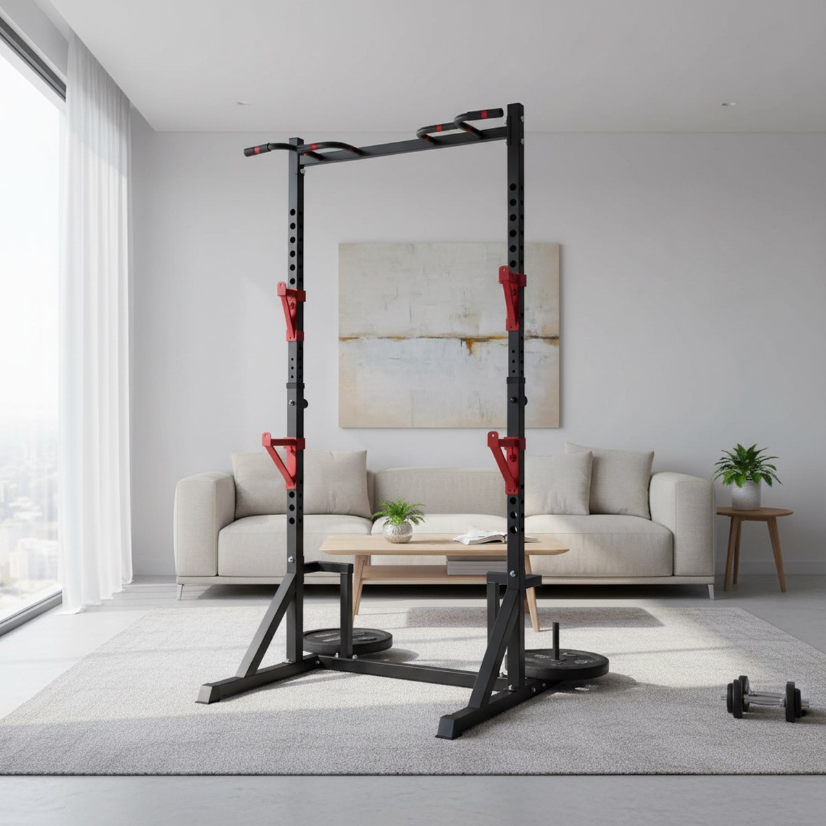 Adjustable Power Rack with Pul - Home Gym Equipment recension och pris