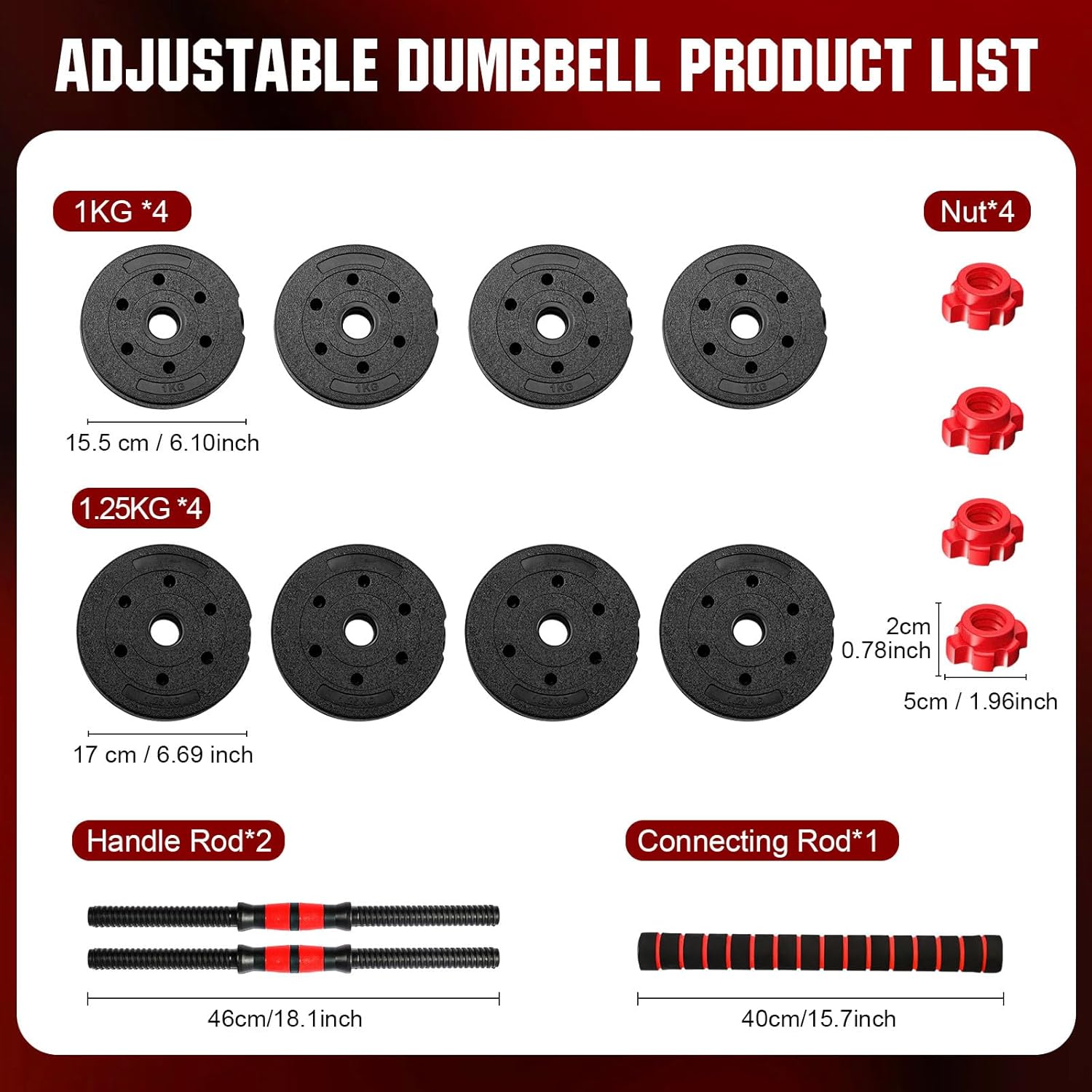 22lb 2-in-1 Adjustable Dumbbel - Home Gym Kit recension och pris