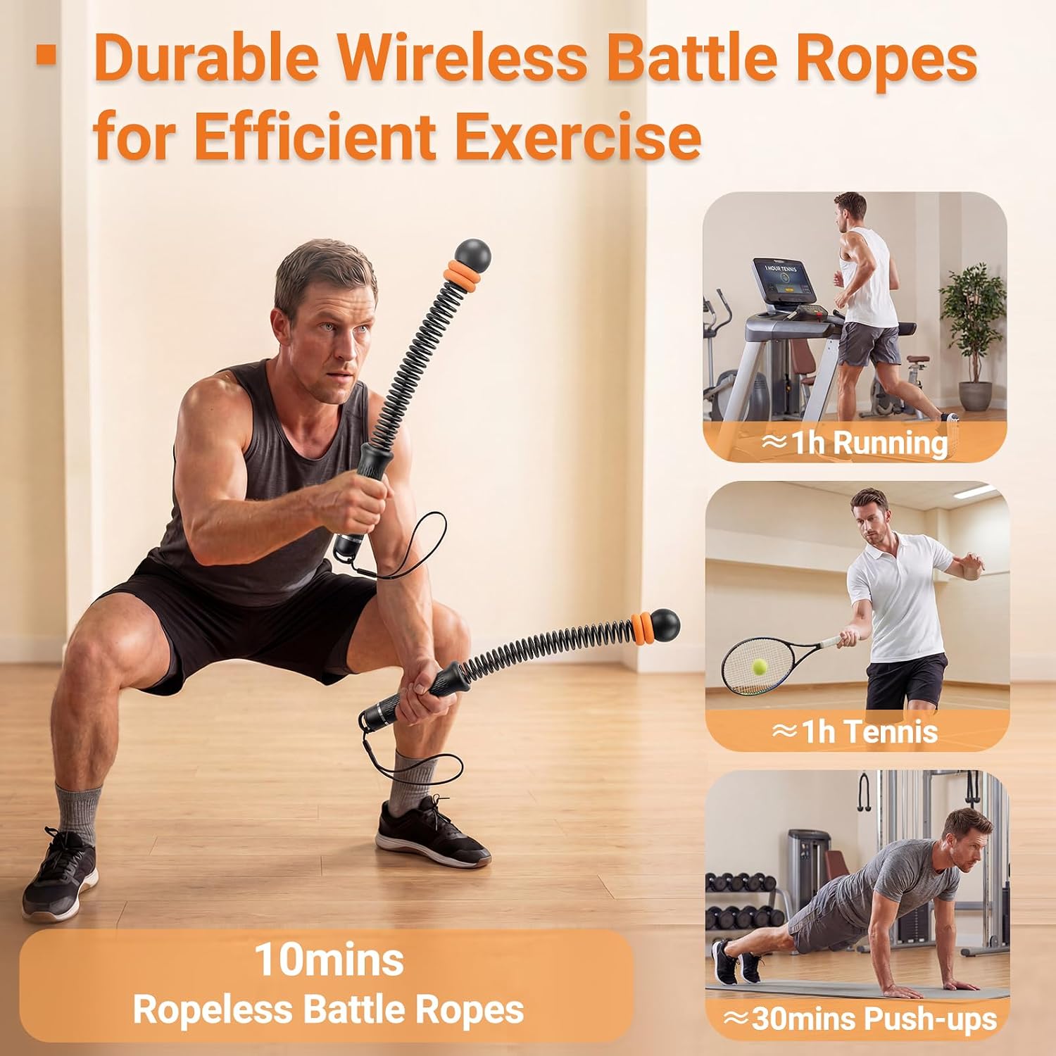 Adjustable Ropeless Battle Rop - Home Gym Portable recension och pris