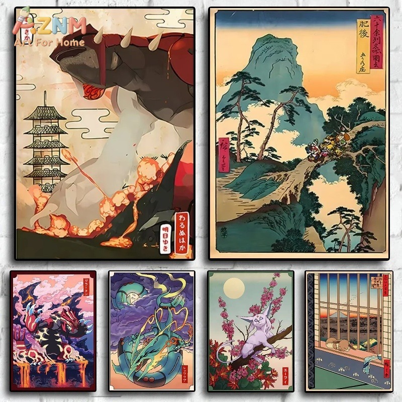 AZNM Ukiyo-e Style Pokemon Gro - Home Gym Decor recension och pris