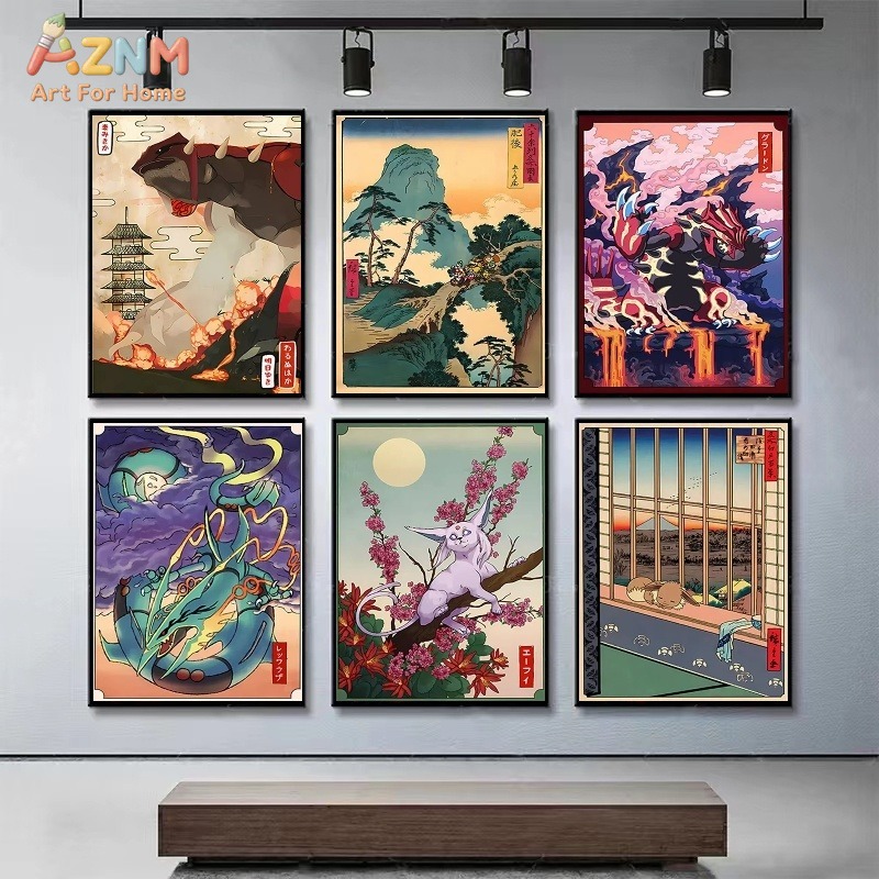 AZNM Ukiyo-e Style Pokemon Gro - Home Gym Decor recension och pris