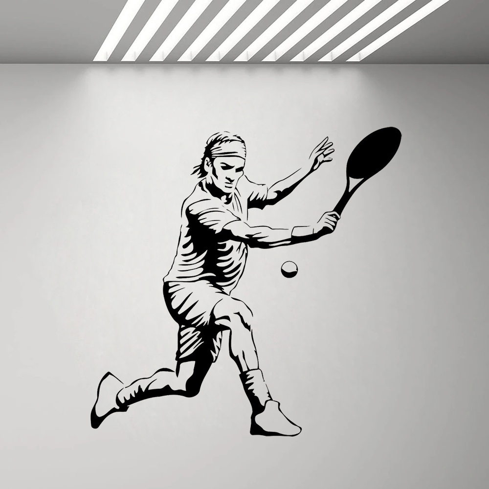 Tennis Player Wall Sticker Vin - Home Gym Interior Design recension och pris