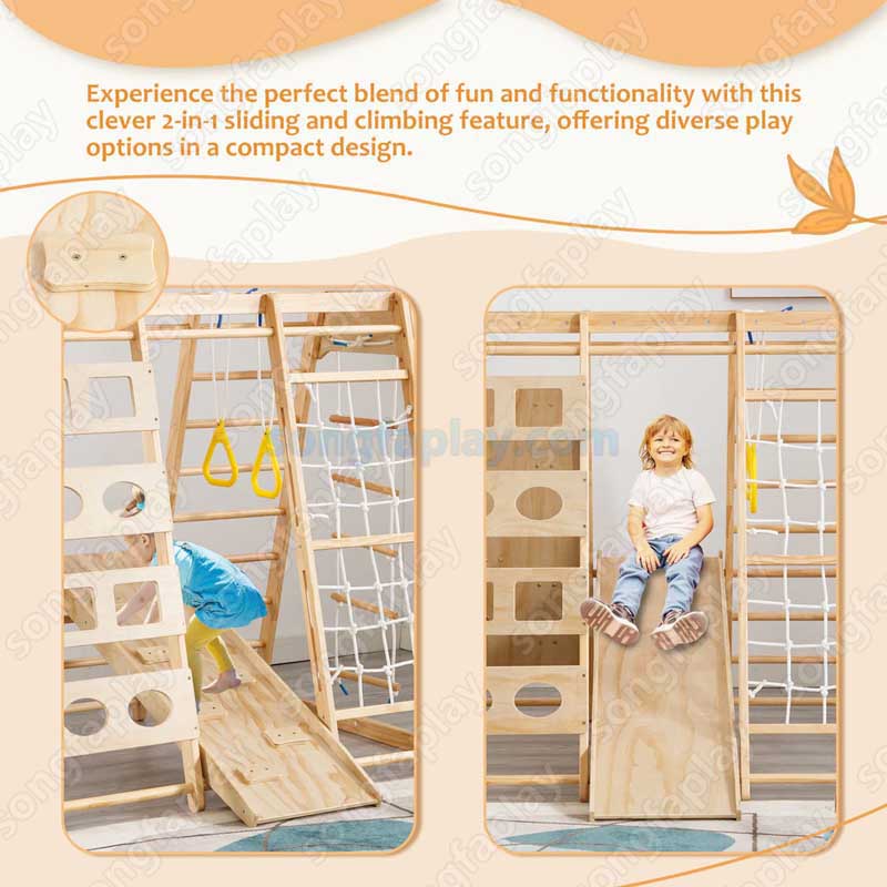 Kids Wooden Climbing Frame, In - Home Gym For Toddlers recension och pris