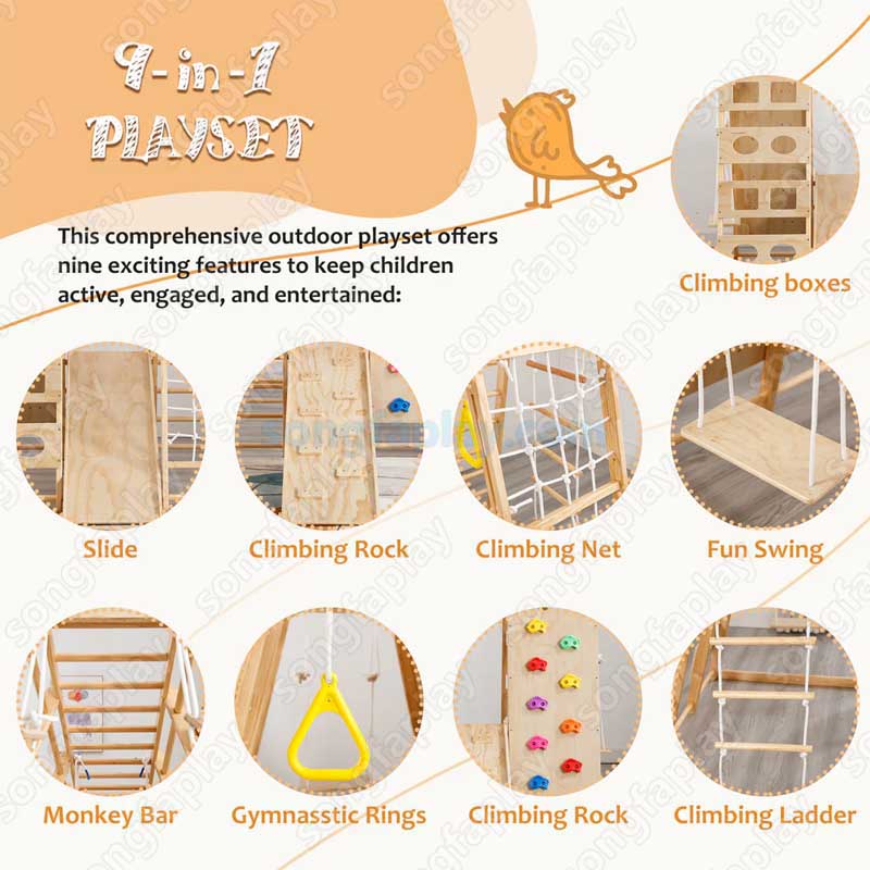 Kids Wooden Climbing Frame, In - Home Gym For Toddlers recension och pris