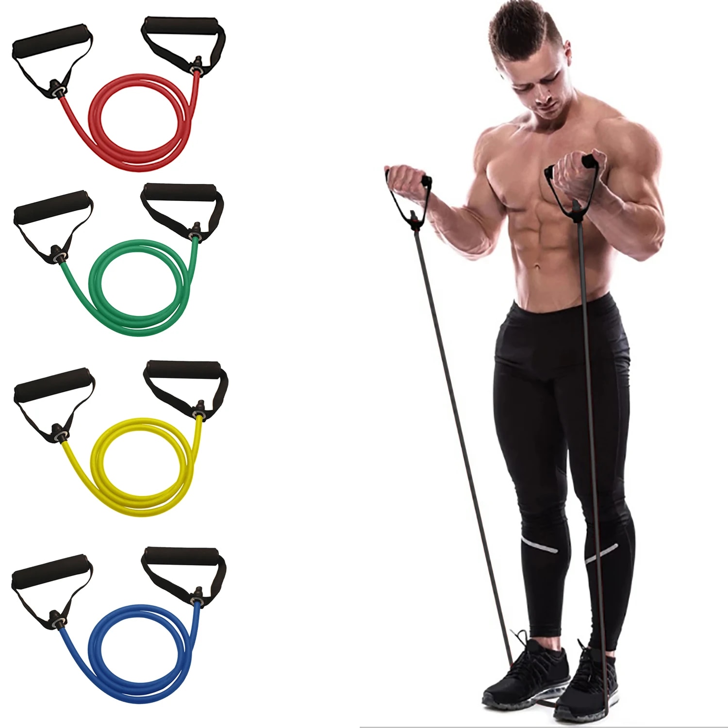 Resistance Bands With Handles, - Home Gym Tools recension och pris