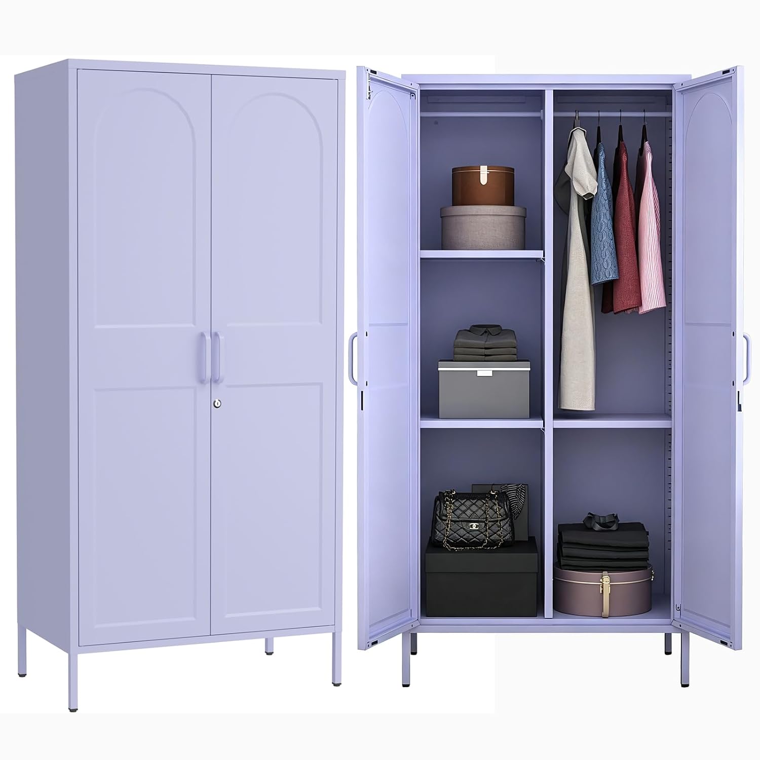 Lockable Metal Wardrobe, 67 In - Home Gym Minimalist recension och pris