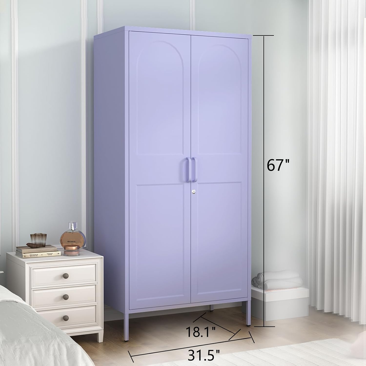 Lockable Metal Wardrobe, 67 In - Home Gym Minimalist recension och pris