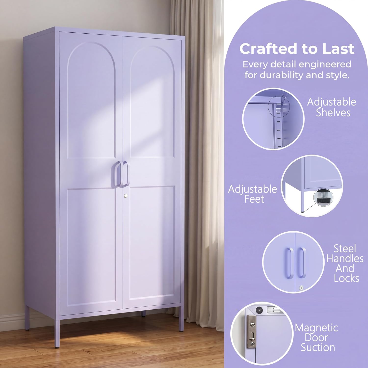 Lockable Metal Wardrobe, 67 In - Home Gym Minimalist recension och pris