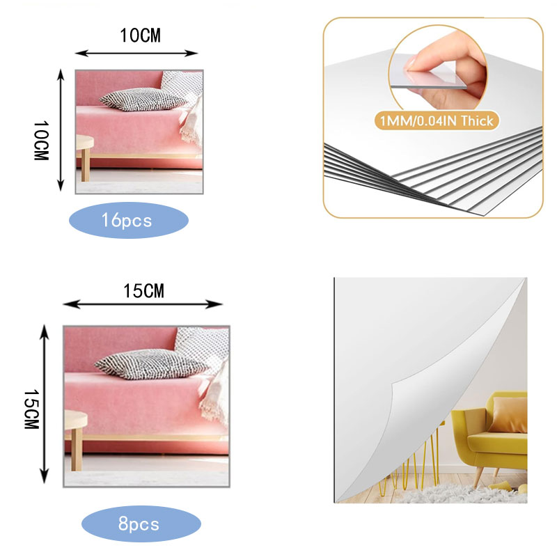 8/16pcs1mm Self Adhesive Mirro - Home Gym Reviews recension och pris