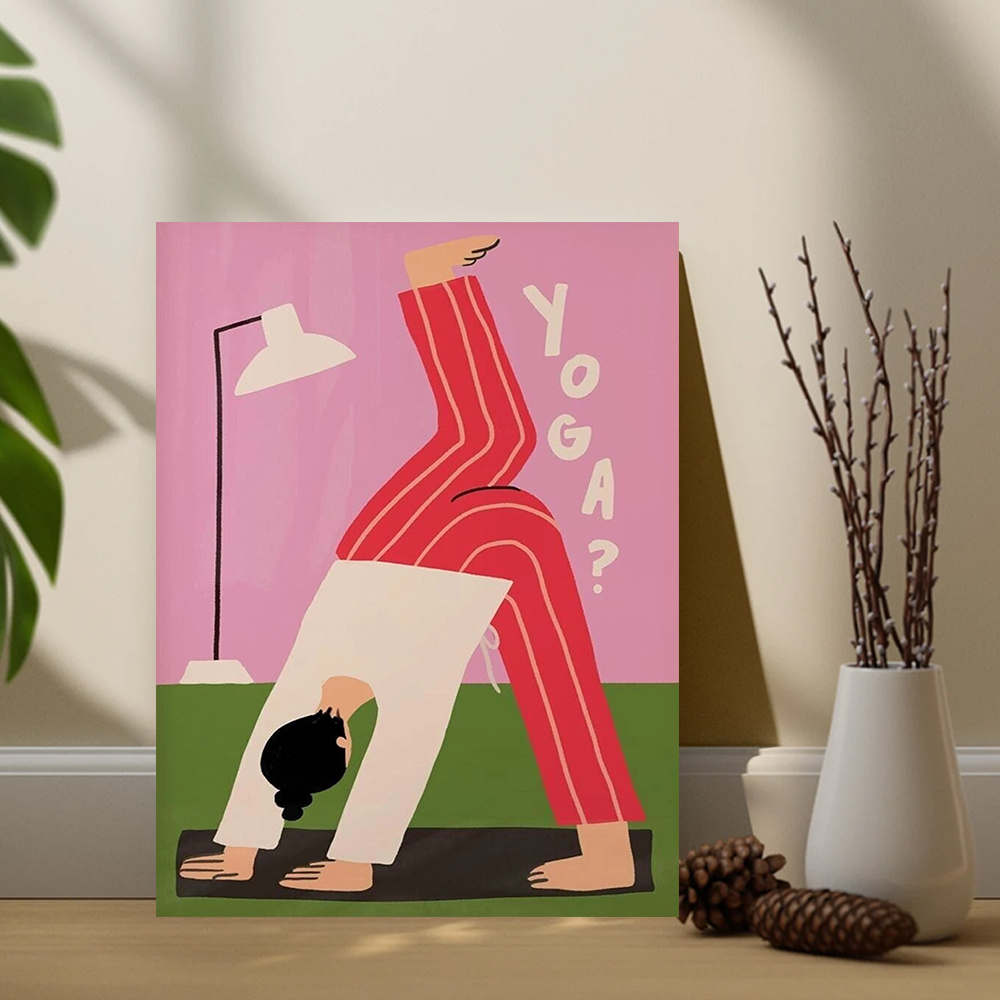 Yoga Downward Dog Canvas Print - Home Gym Minimalist recension och pris