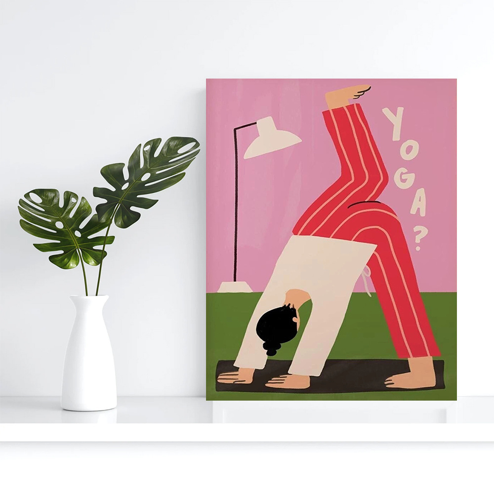 Yoga Downward Dog Canvas Print - Home Gym Minimalist recension och pris