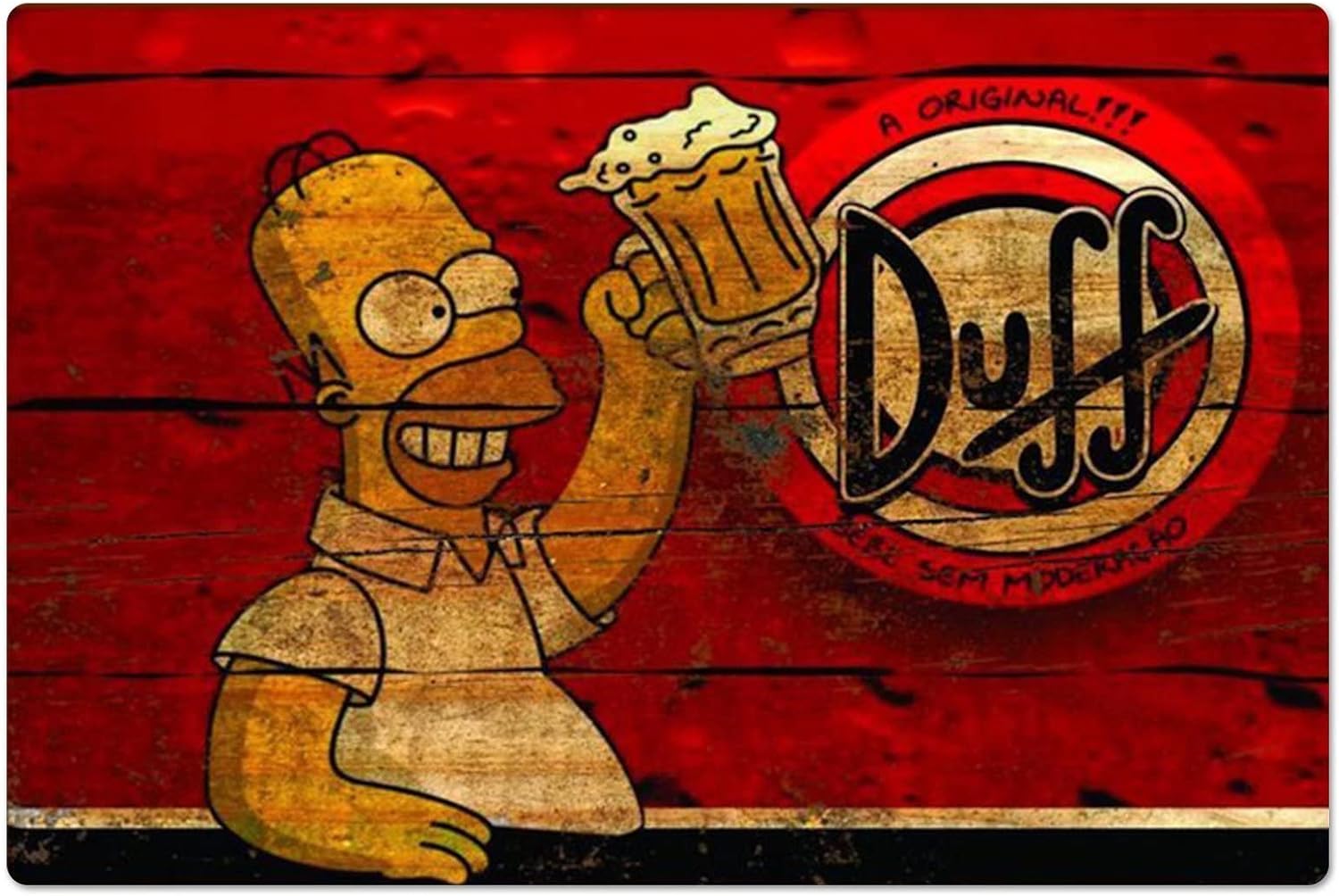 Retro Metal Poster Homer Duff  - Home Gym Decor recension och pris