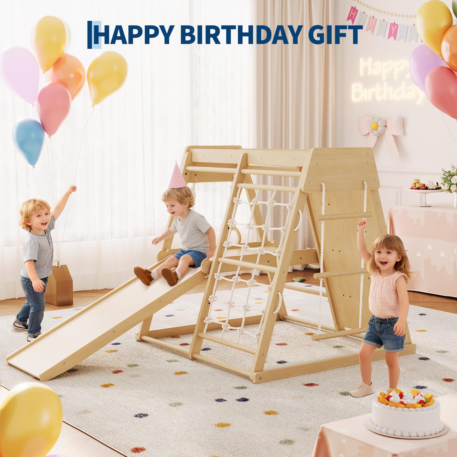 6 In 1 Wooden Indoor Jungle Gy - Home Gym For Toddlers recension och pris