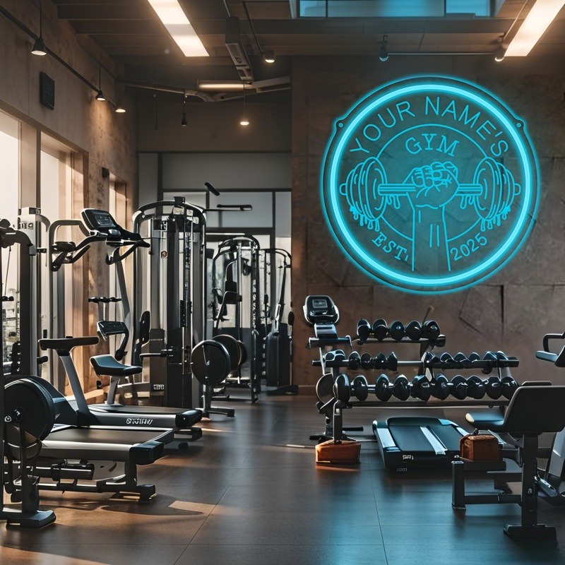 Custom LED Gym Neon Sign Barbe - Home Gym Interior Design recension och pris