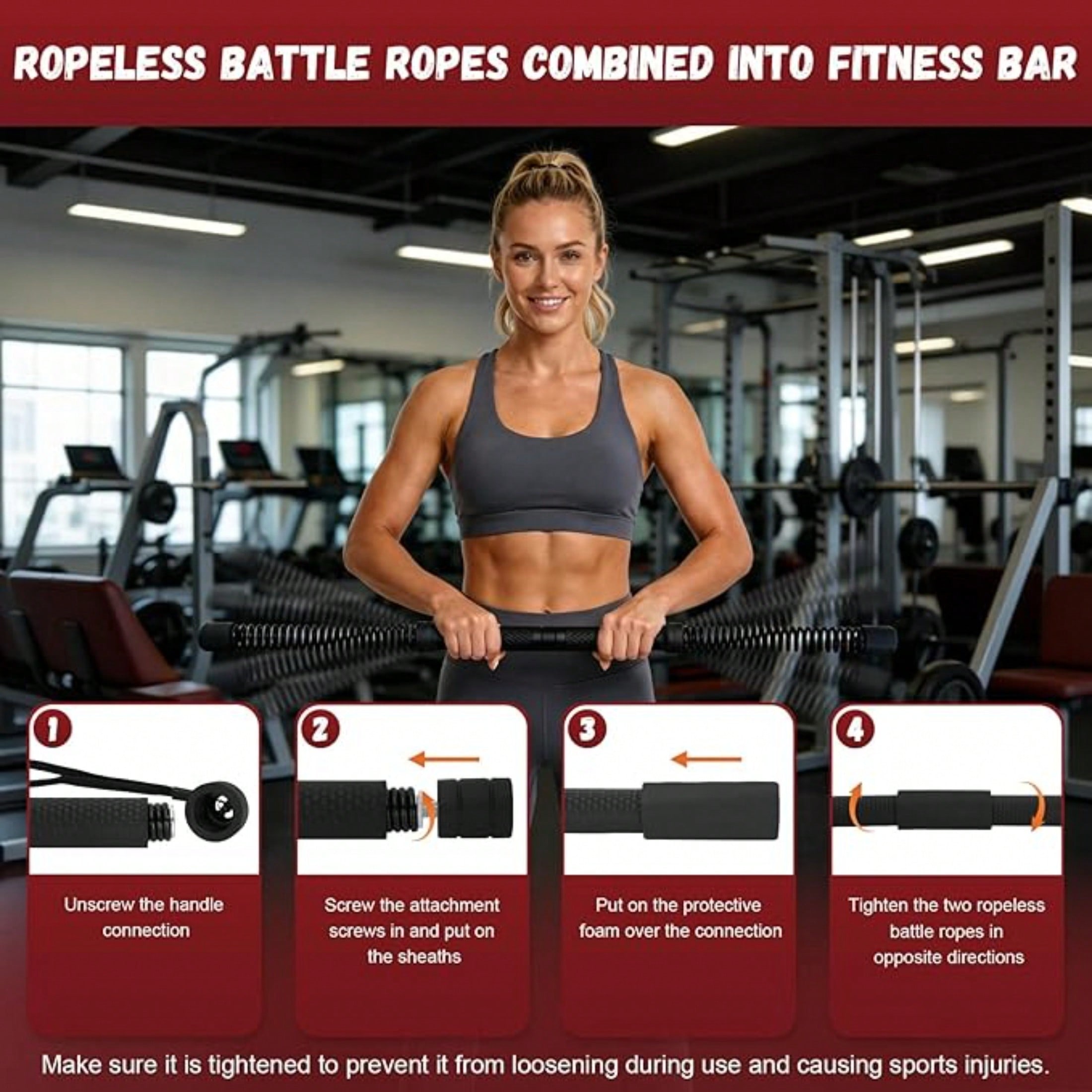 2-in-1 Upgraded Cordless Battl - Home Gym Portable recension och pris